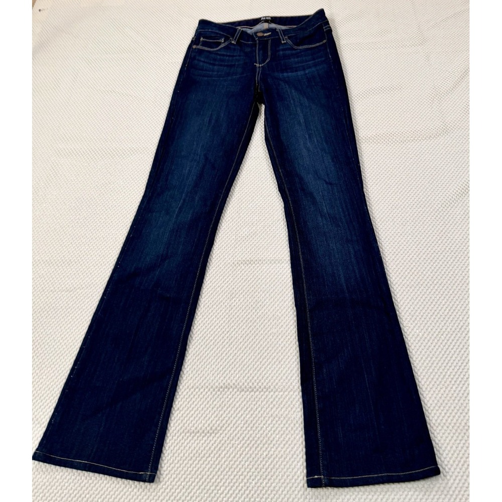 PAIGE Manhattan Bootcut Jeans Women Size 24 Dark Wash Stretch Denim Made in USA